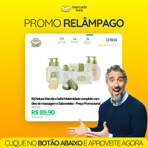 Kit Natura Mamãe e bebê Maternidade completo com óleo de massagem e Saboneteira - Image 1