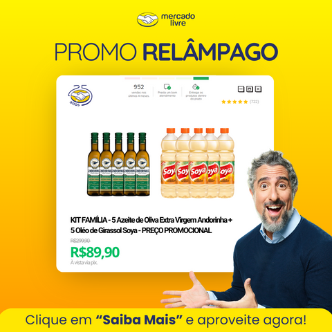 Kit -Azeite de Oliva Extra Virgem Andorinha + 5 Óleo de Girassol Soya - Image 1