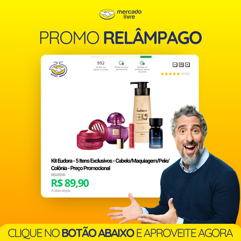 Kit Eudora - 5 Itens Exclusivos -Cabelo/Maquiagem/Pele/Colônia - Image 1