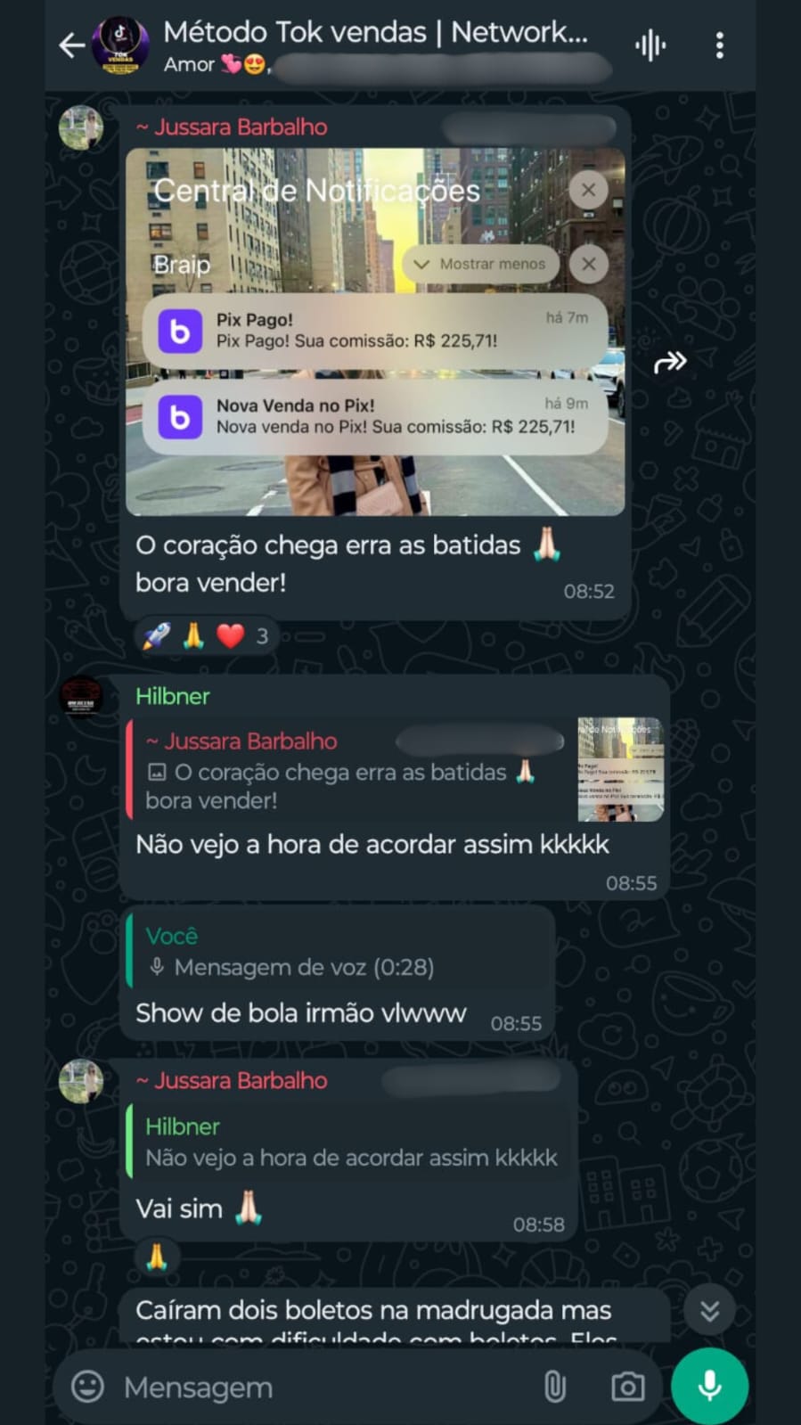 Resultado do aluno aplicando a técnica de venda 100% orgânica de venda no TikTok