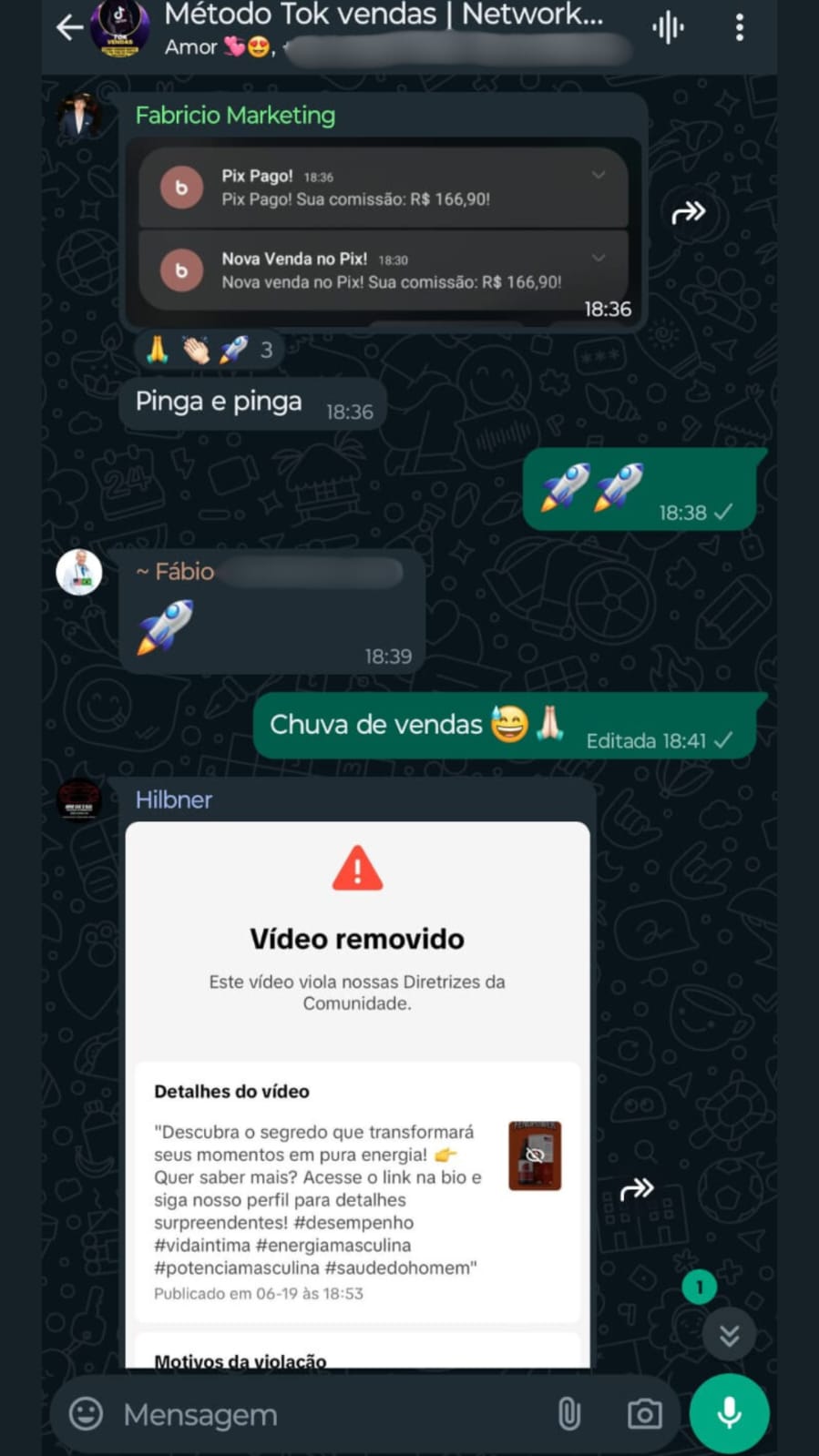 Resultado do aluno aplicando a técnica de venda 100% orgânica de venda no TikTok