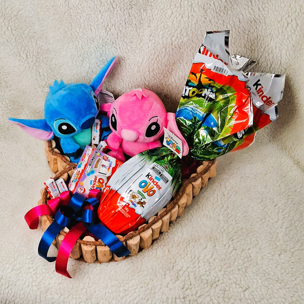 Cesta de Presente Stitch & Angel – Especial Kinder